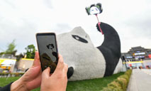 "Selfie Panda" sculpture in Sichuan goes popular