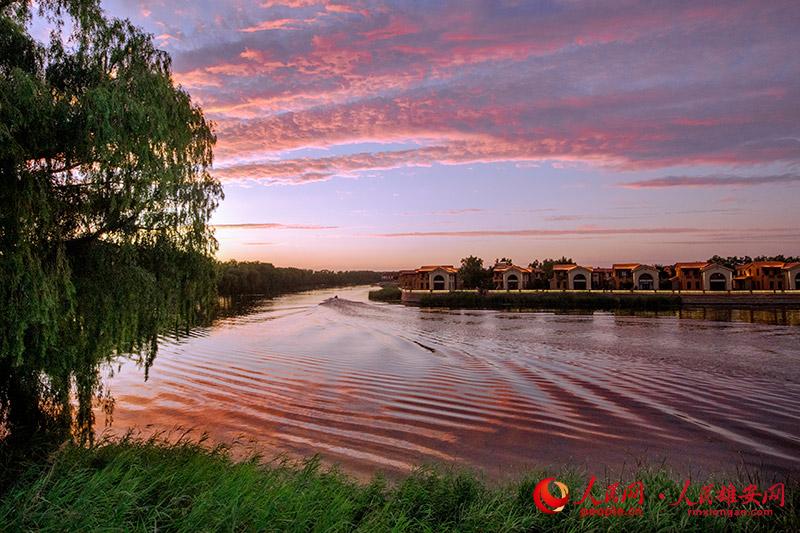 Enchanting view of Xiong'an New Area at dusk