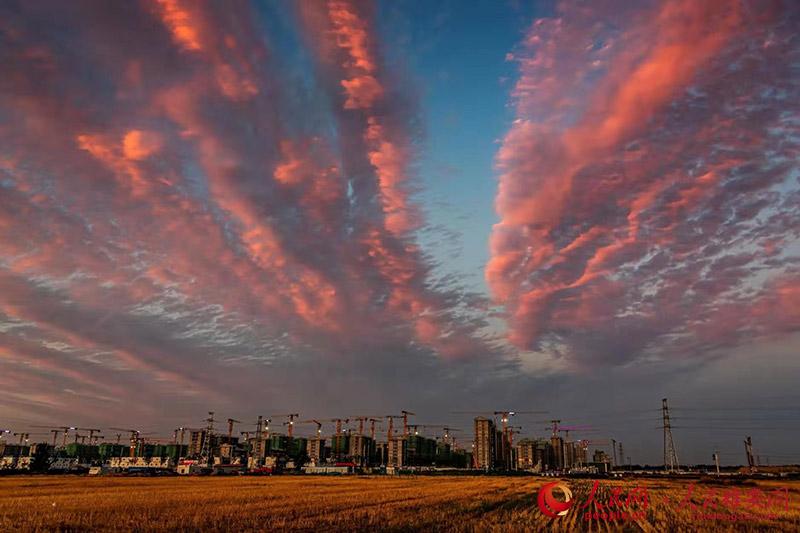 Enchanting view of Xiong'an New Area at dusk