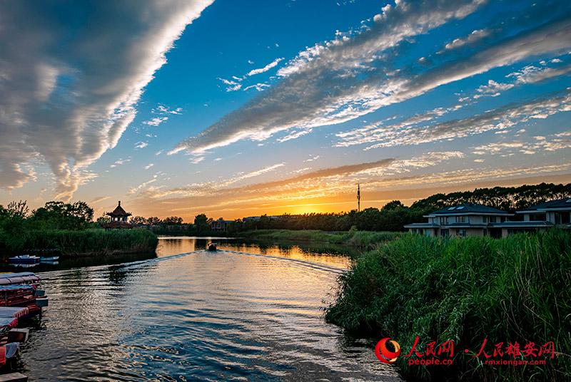 Enchanting view of Xiong'an New Area at dusk