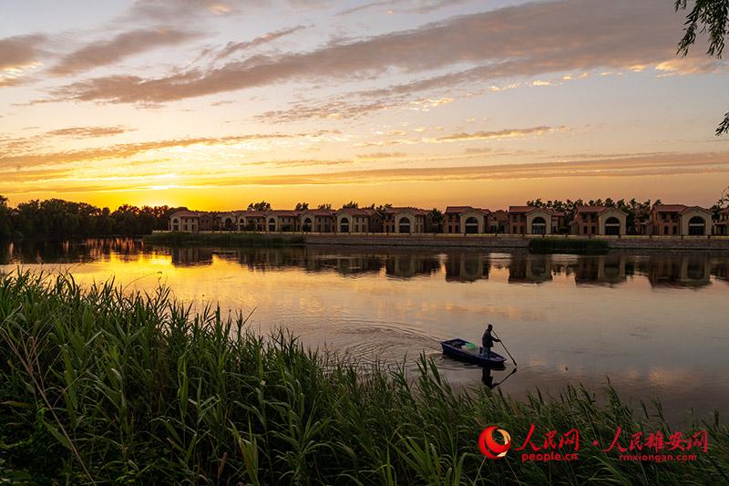 Enchanting view of Xiong'an New Area at dusk