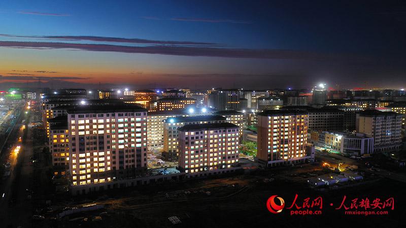 Enchanting view of Xiong'an New Area at dusk