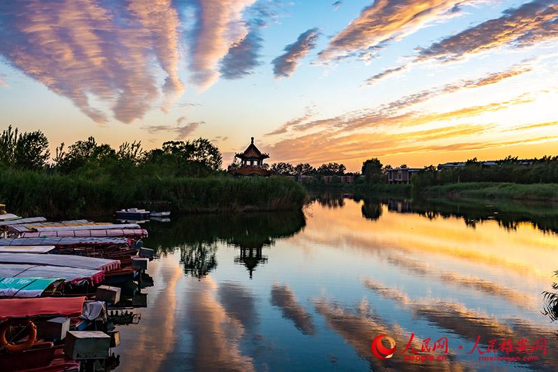 Enchanting view of Xiong'an New Area at dusk