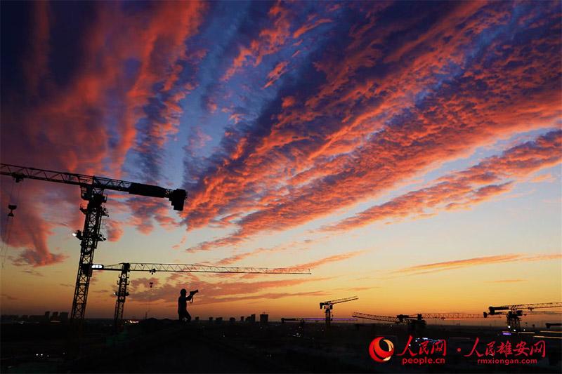 Enchanting view of Xiong'an New Area at dusk