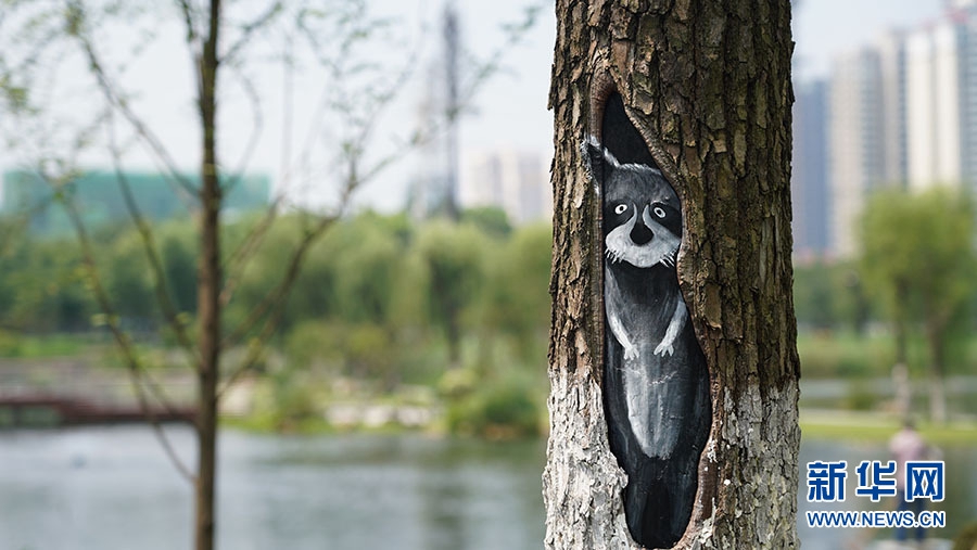 Park in Wuhan dresses tree wounds with paintings of cute animals