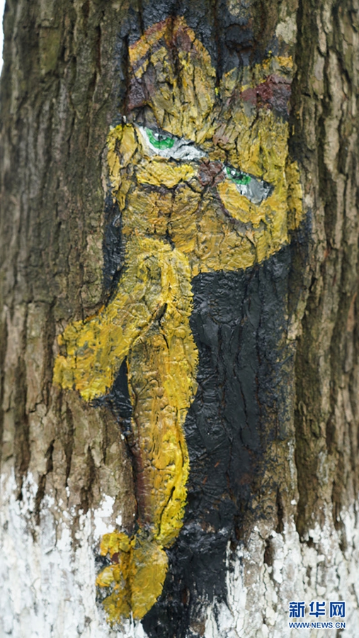 Park in Wuhan dresses tree wounds with paintings of cute animals