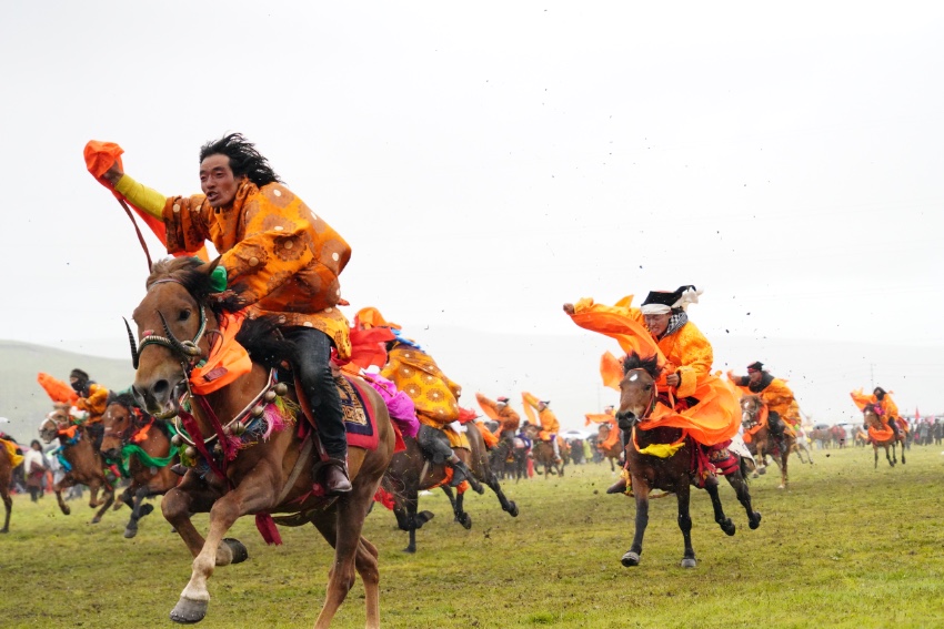 Horse racing event held in Litang, SW China's Sichuan