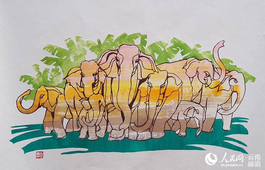 Exquisite paper cuttings tell stories behind China's migrating elephants