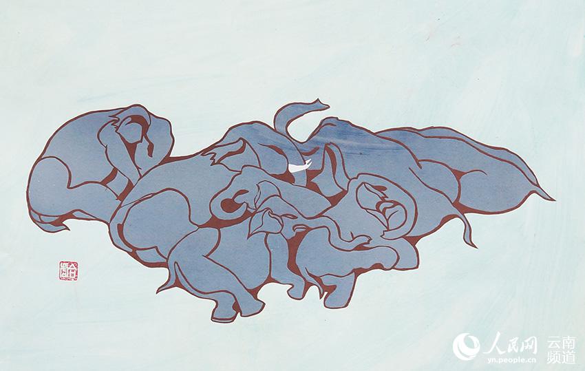 Exquisite paper cuttings tell stories behind China's migrating elephants