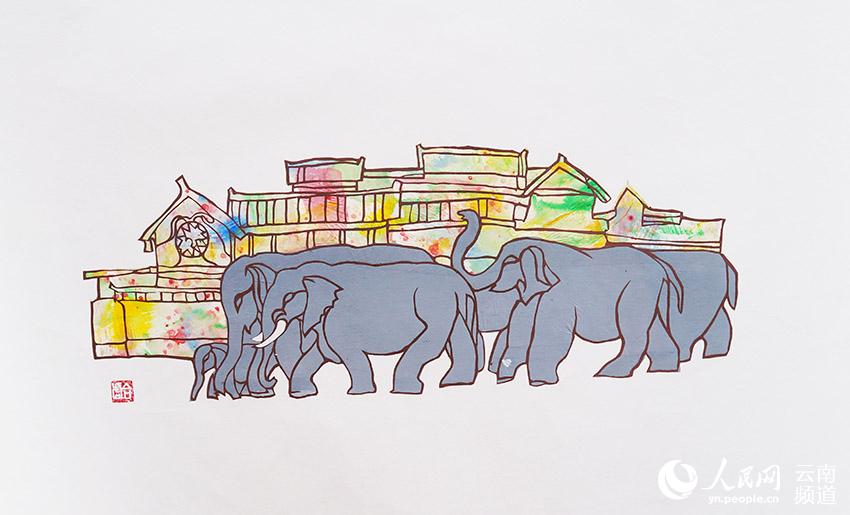 Exquisite paper cuttings tell stories behind China's migrating elephants