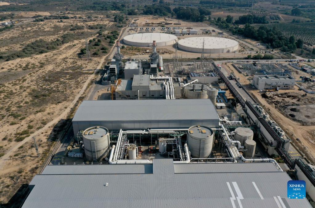 Sorek desalination plant seen in Palmachim beach near Israeli city of Rishon LeZion