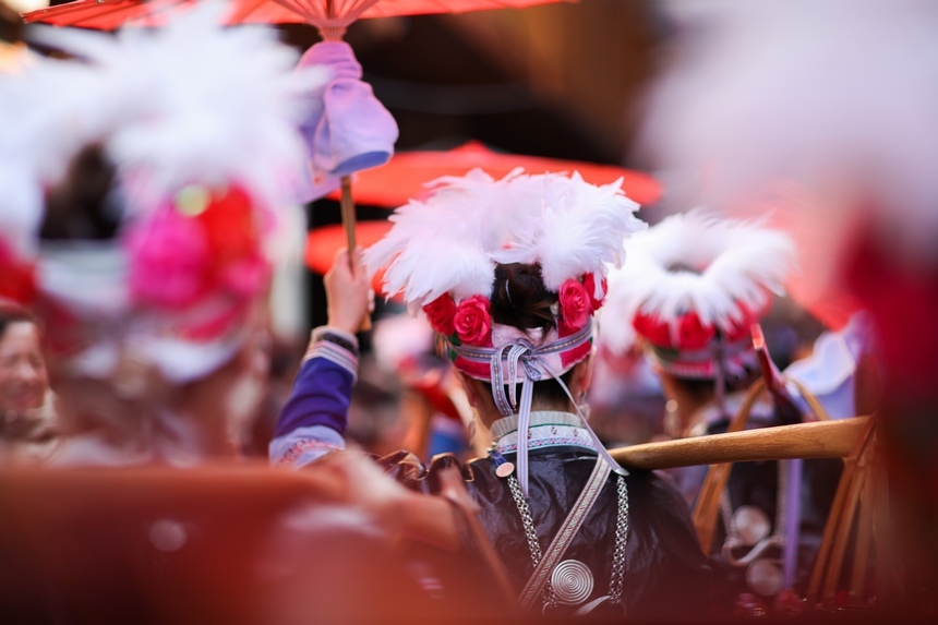 Dong ethnic group in Guizhou celebrate New Year in traditional costumes