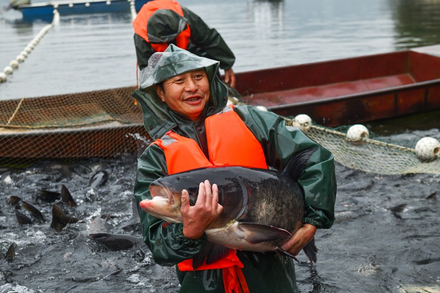 Winter fishing kicks off at ecological reservoir in SW China's Chongqing