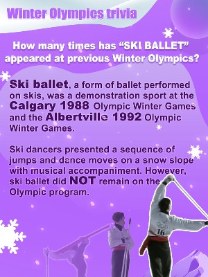 How many times has "ski ballet" appeared at previous Winter Olympic Games?