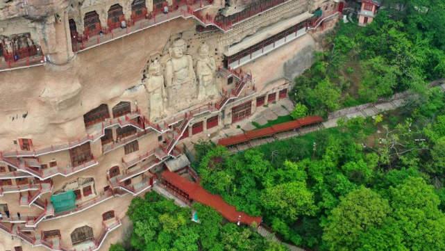 View of Maiji Mountain Grottoes