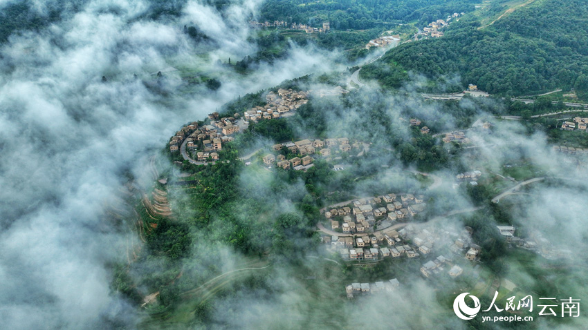 Thousand-year-old terraced fields appear like emeralds dotting mountains in SW China's Yunnan