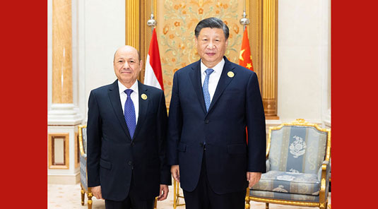 Xi meets chairman of presidential leadership council of Yemen