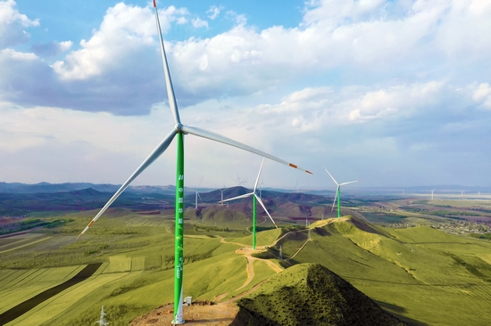 Wind farm connected to grid