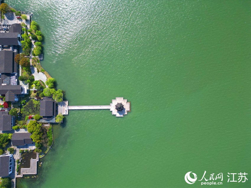 Picturesque spring views of Jinji Lake scenic area in E China's Suzhou