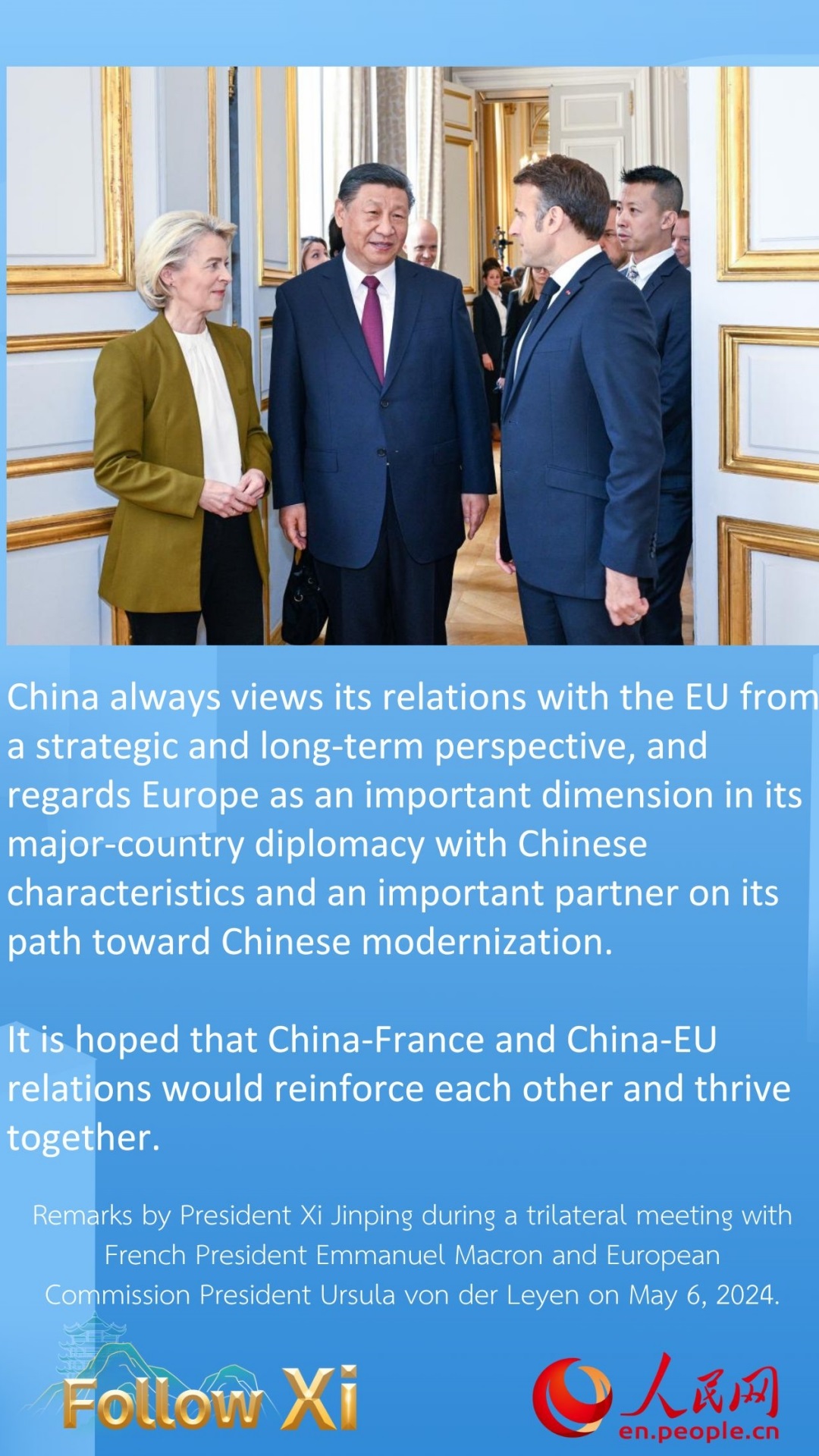 Highlights of President Xi’s remarks when he meets with French and European leaders