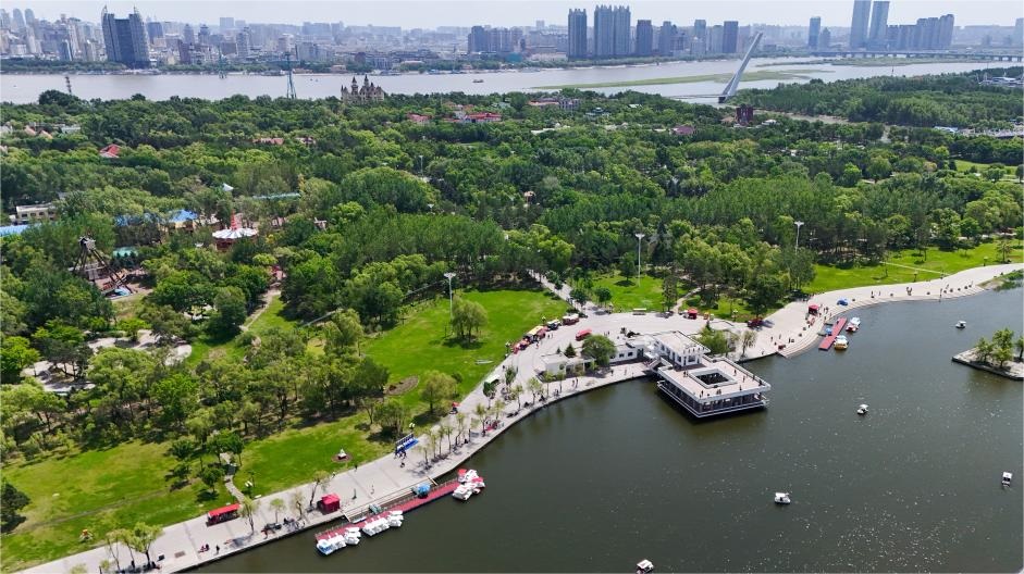 Aerial view of Heilongjiang Taiyangdao National Wetland Park