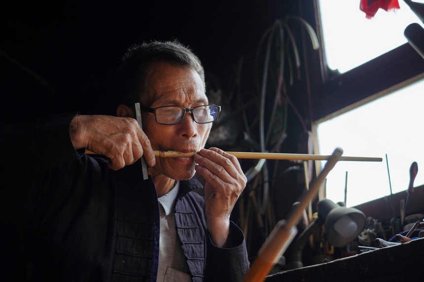 Sexagenarian couple safeguard millennia-old traditional dance in SW China's Guizhou