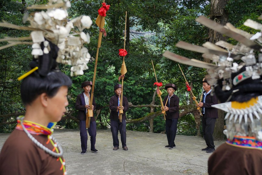 Sexagenarian couple safeguard millennia-old traditional dance in SW China's Guizhou