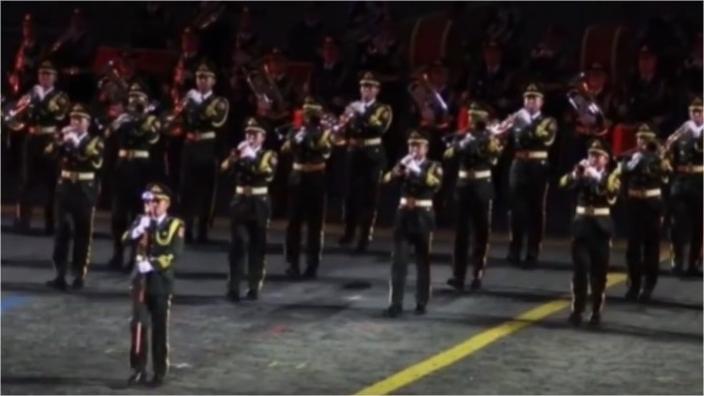 PLA Military Band performs during Military Music Festival in Moscow