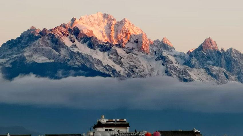 Stunning beauty of Yulong Snow Mountain after snowfall in SW China's Yunnan