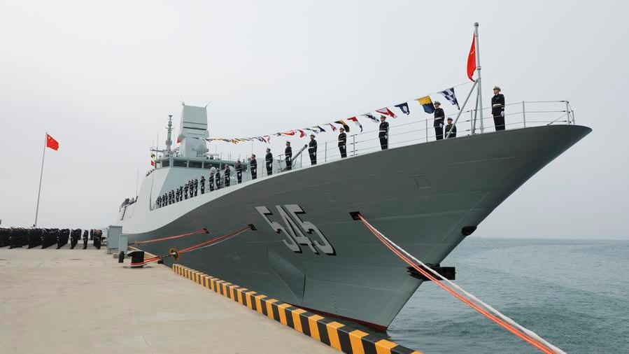 China's first Type 054B frigate Luohe commissioned