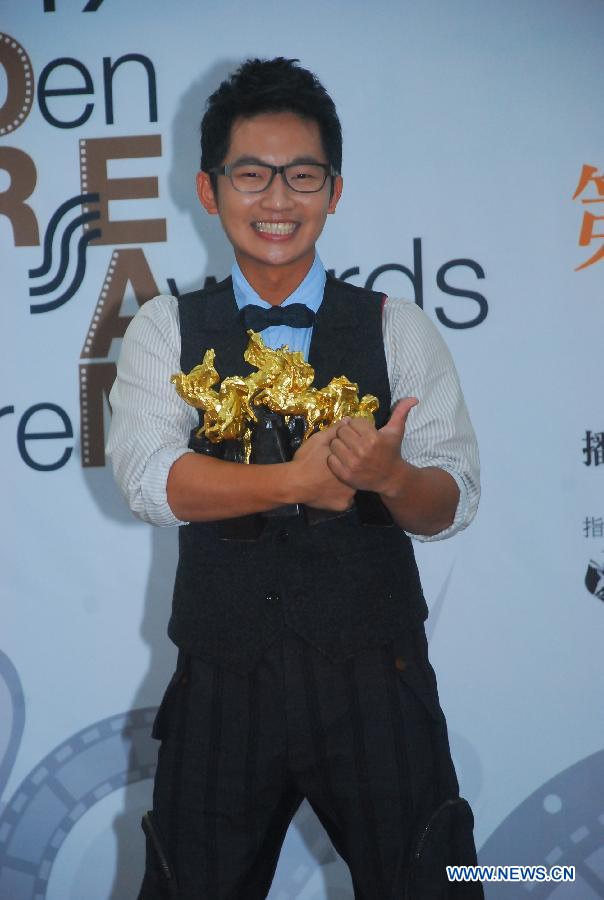 Chang-Hsien Tsai, a host of the 49th Golden Horse Awards ceremony, attends a press conference in Taipei, southeast China's Taiwan, Nov. 7, 2012. (Xinhua)