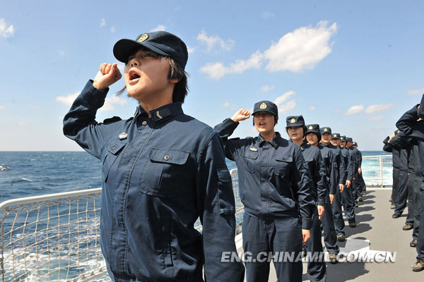 A joint taskforce of the North China Sea Fleet of the Navy of the Chinese People’s Liberation Army (PLA) consisting of totally 7 warships including the “Harbin” guided-missile destroyer and the “Shijiazhuang” guided-missile destroyer conducted a routine high-sea training in the waters of the western Pacific Ocean in early and mid October of 2012，in a bid to improve the high-sea defense and combat capabilities of the joint taskforce. (Chinamil.com.cn/Qian Xiaohu)