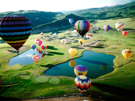 Melbourne, Australia.Photo shows hot air ballons.