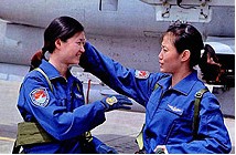 Female pilots of FBC-1 fighters in training 