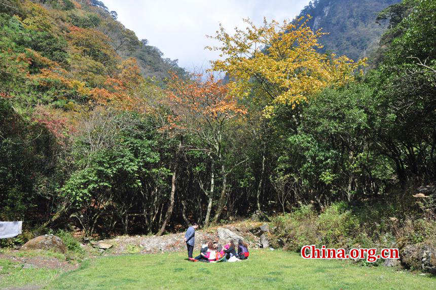 Located in Longdong Town, Baoxing County, Ya'an city, Sichuan province, Dongla Mountain Grand Canyon is one of the most famous attractions in Sichuan Province. The beautiful scenery of Dongla Mountain Grand Canyon in the early winter has attracted many tourists. (Photo by Chen Xiangzhao / China.org.cn)