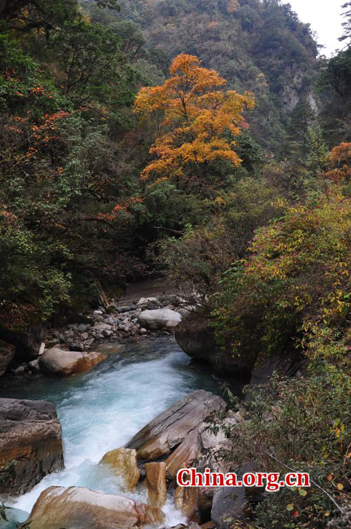 Located in Longdong Town, Baoxing County, Ya'an city, Sichuan province, Dongla Mountain Grand Canyon is one of the most famous attractions in Sichuan Province. The beautiful scenery of Dongla Mountain Grand Canyon in the early winter has attracted many tourists. (Photo by Chen Xiangzhao / China.org.cn)