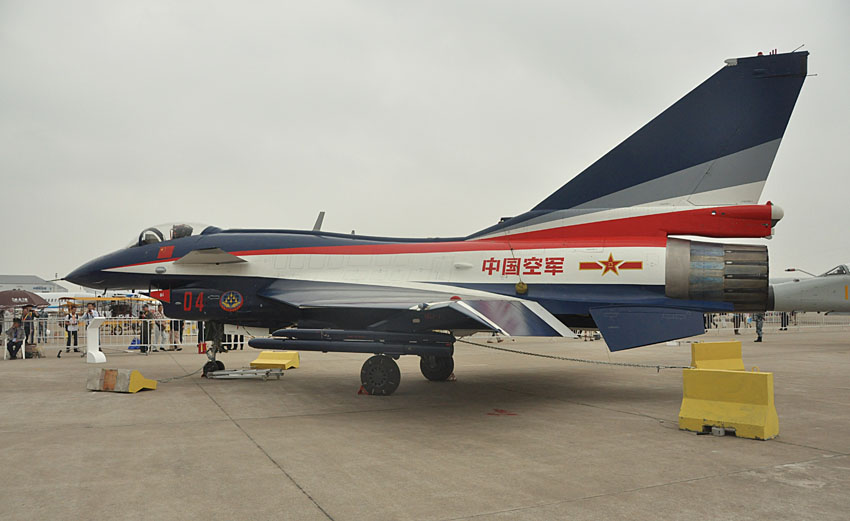 J-10 fighters of China Air Force are on display at Airshow China 2012, which is held from November 13 to November 18 in Zhuhai in south China's Guangdong province. (People's Daily Online/ Zhai Zhuanli)