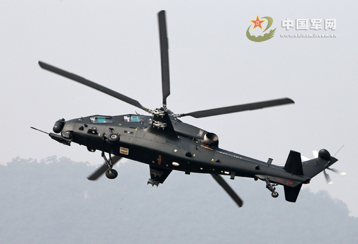 China's independently-developed WZ-10 armed helicopter debuted at the 9th China International Aviation & Aerospace Exhibition in Zhuhai, south China's Guangdong province on November 13, 2012, and showed its good performance in the demonstration. (chinamil.com.cn/Qiao Tianfu)