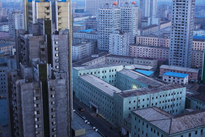 Central Pyongyang at dusk.(Photo/Xinhua)