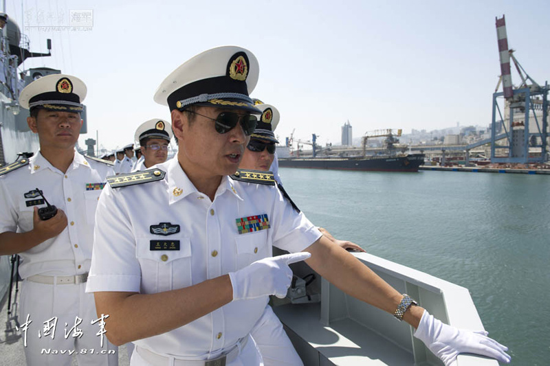 The first destroyer fleet of the Navy of the Chinese People's Liberation Army (PLA) equipped with the information-based maritime combat platform conducts joint training. (China Military Online)