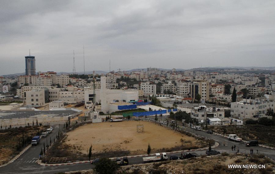 The photo taken on Nov. 27, 2012 shows the mausoleum of the late Palestinian leader Yasser Arafat in the West Bank city of Ramallah. Samples of the remains of iconic Palestinian leader Yasser Arafat were exhumed so experts could search for additional clues to his death, Palestinian officials said.(Xinhua/Ayman Nobani)