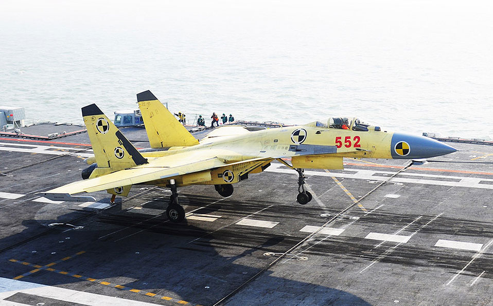 Observing take-off and landing of J-15 fighter jet in details