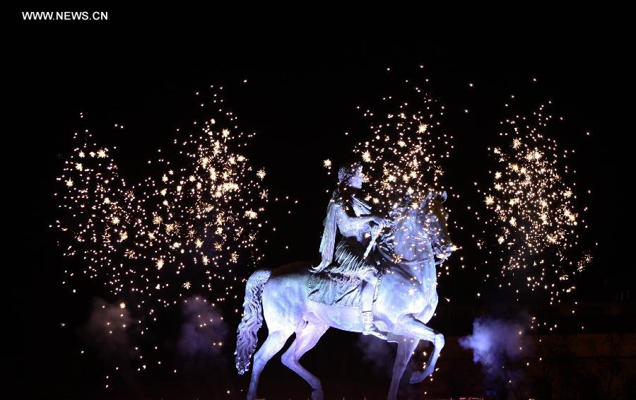 A light installation is seen during the annual Lyon Light Festival in Lyon, France, Dec. 6, 2012. The light festival runs from Dec. 6 to 9. (Xinhua/Gao Jing) 