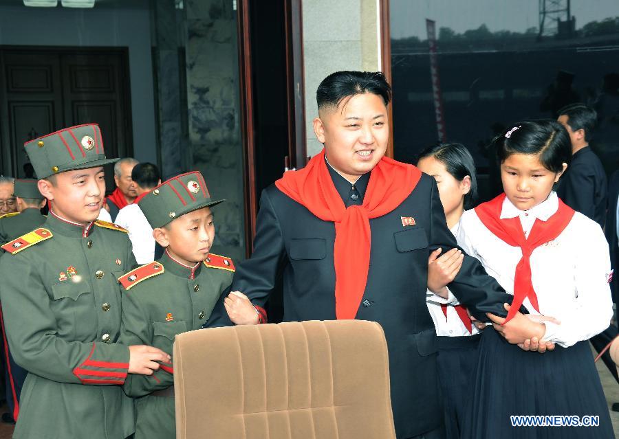 Photo released by Korean Central News Agency (KCNA) on June 6, 2012 shows Kim Jong Un, top leader of the Democratic People's Republic of Korea (DPRK), attending a national event to celebrate the 66th anniversary of the founding of the Korean Children's Union in Pyongyang, the DPRK.(Xinhua/KCNA) 