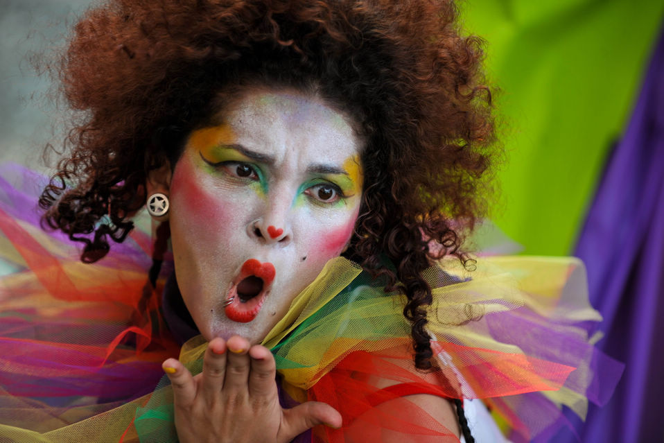 A woman dances during the "Carnaval de Cali Viejo" parade, on Friday in Cali, Colombia. (Xinhua/AFP)
