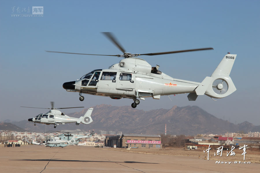 A carrier-based aircraft regiment under the North Sea Fleet of the Navy of the Chinese People's Liberation Army (PLA) conducts flight training at an airport in Shandong province, in a bid to temper the tactical skills of warplane pilots. (navy.81.cn/Hu Baoliang, Zhang Xiaobang)