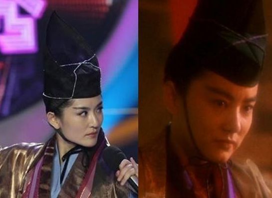 Xie's impersonation (L) looks pretty much the same as the original character (R). (Source: hunantv.com)