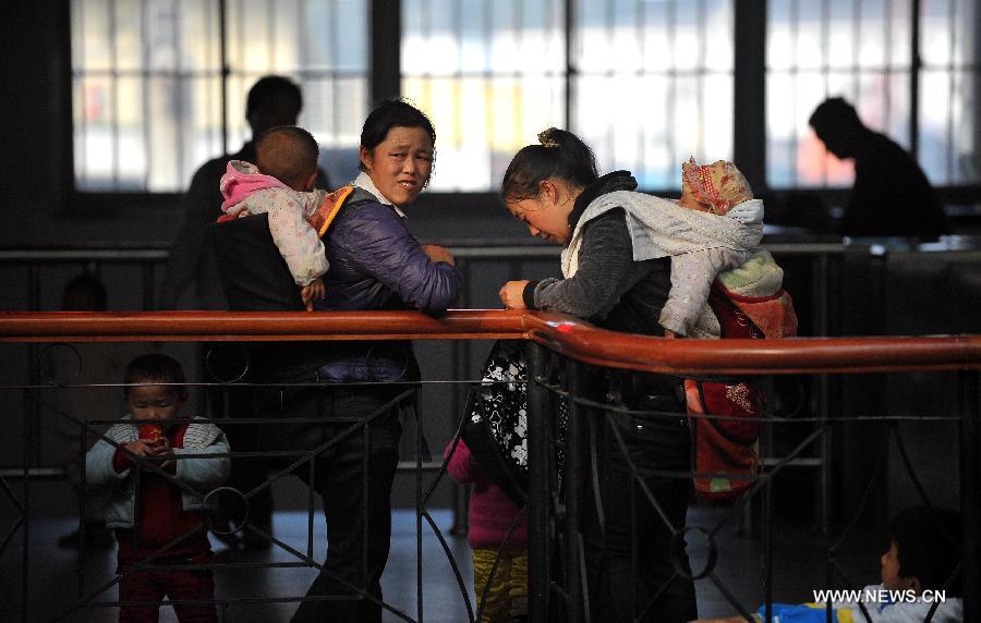 Passengers prepare to board a ship at the Xiuying Port in Haikou, capital of south China's Hainan Province, Jan. 24, 2013. Haikou witnessed a travel rush on Thursday as the Spring Festival draws near. (Xinhua/Guo Cheng)