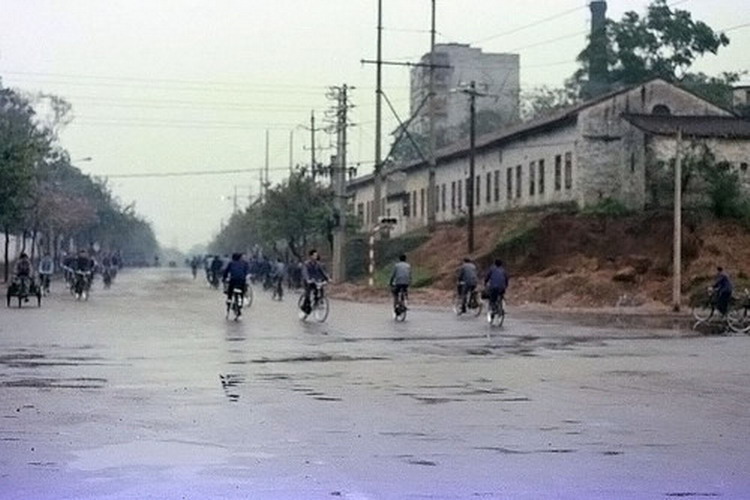 People ride bicycle past road. China has transformed from the “kingdom of bicycle” to a “powerful automobile consumption country”. (Photo/Chinadaily.com.cn)