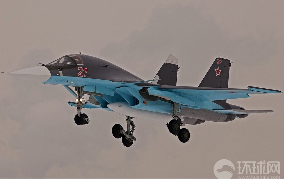 Su-34 bomber is a warplane of a four-plus generation, with the operational range of 4,000 km and the maximum speed of 1,900 km per hour. Five Su-34 frontline bombers will be deployed in an air base near the city of Voronezh in southwest Russia, a spokesperson with the Russian Western Military District said on Jan. 22.(Photo/People’s Daily Online)